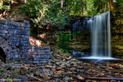 Hilton Falls Mill Ruins The mill at Hilton Falls was built by an Ancaster doctor named George Park around 1856. It used a 40 foot water wheel and was destroyed in a fire in 1860. Hilton Falls Mill Ruins The mill at Hilton Falls was built by an Ancaster doctor named George Park around 1856. It used a 40 foot water wheel and was destroyed in a fire in 1860.
