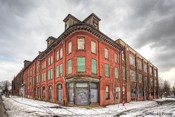 Cannon Knitting Mill This building is said to have been built in about 1860 and operated as a knitting mill for many years. Rumor has it that it has been sold to a developer who will turn it into condos. If so, it would have a lot of pluses, close to the city center, a park out behind and solid construction. On the other hand the neighborhood is a bit rough.